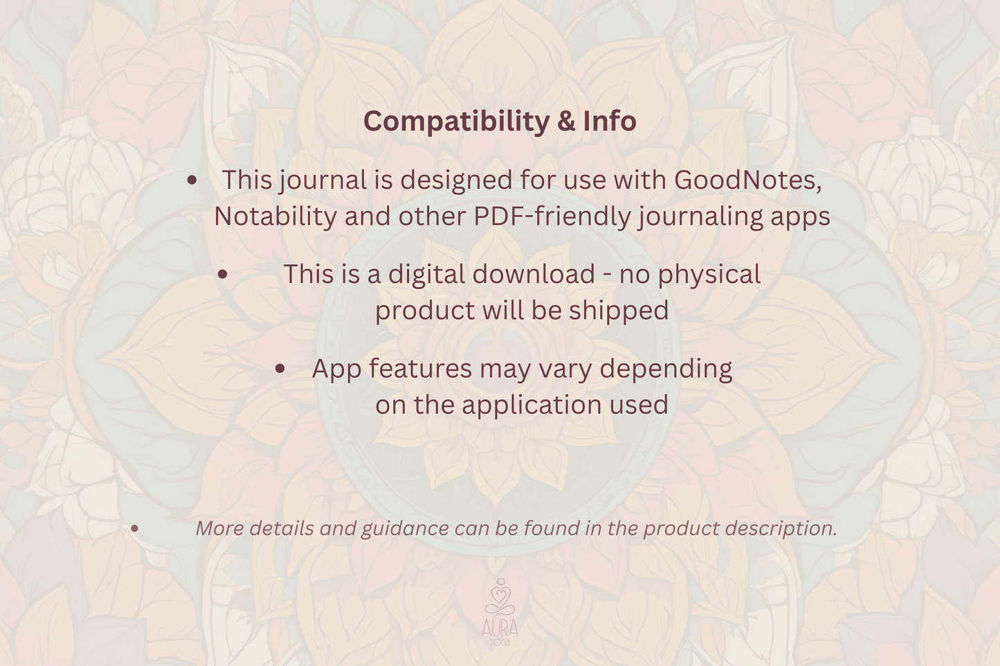 Text on compatibility and information for a digital journal.