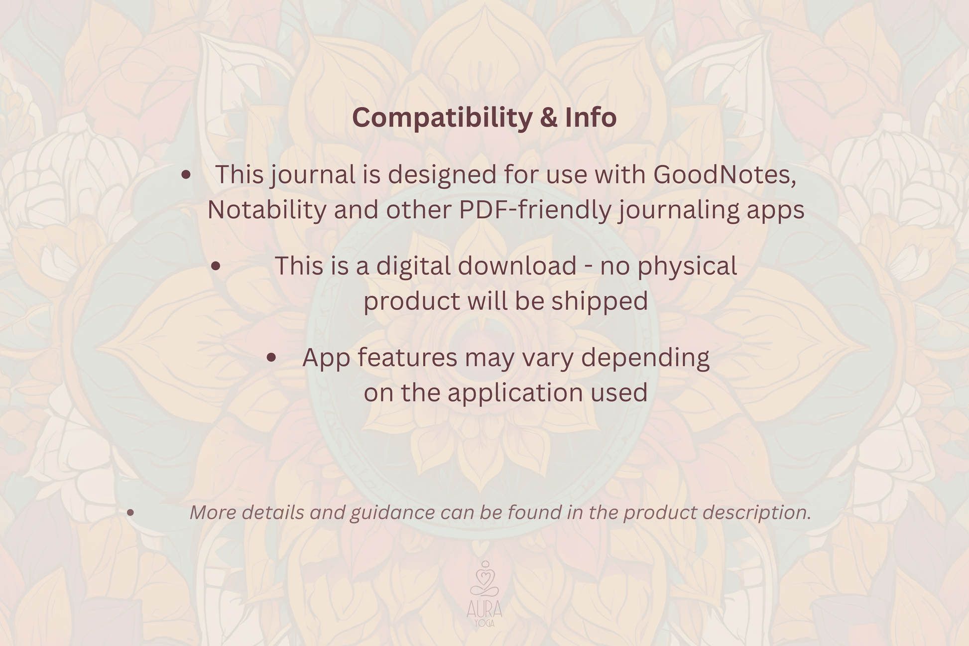 Text on compatibility and information for a digital journal.